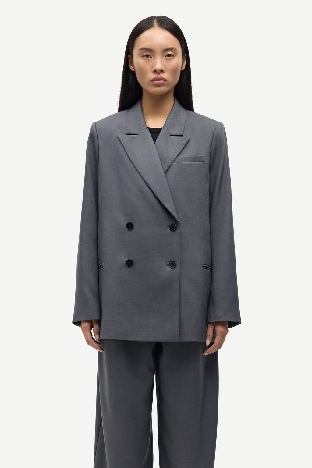 Blazer de mujer cruzada gris