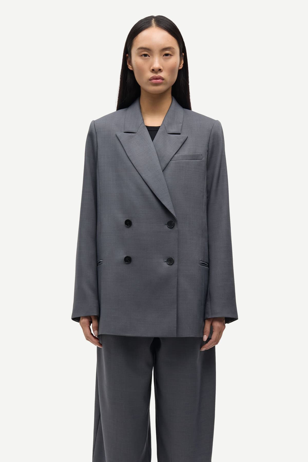 Blazer de mujer cruzada gris