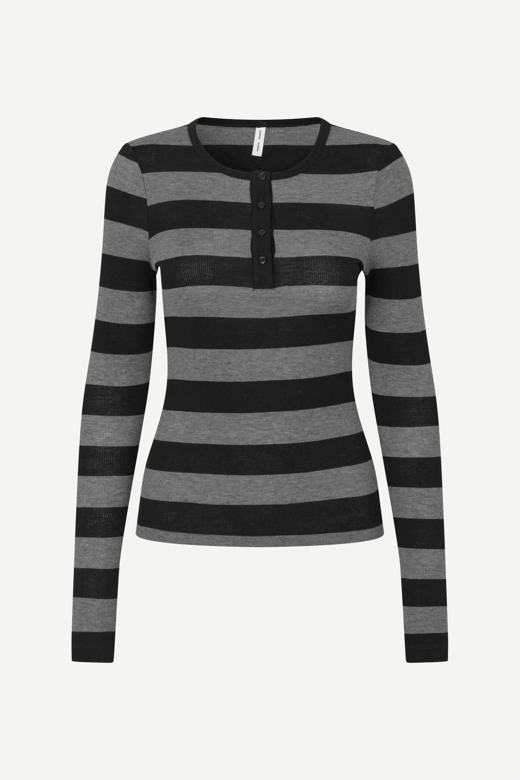 Jersey de punto de rayas gris y negro