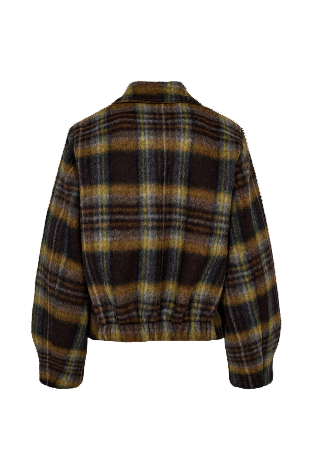 Chaqueta de mujer corta de cuadros estilo casual
