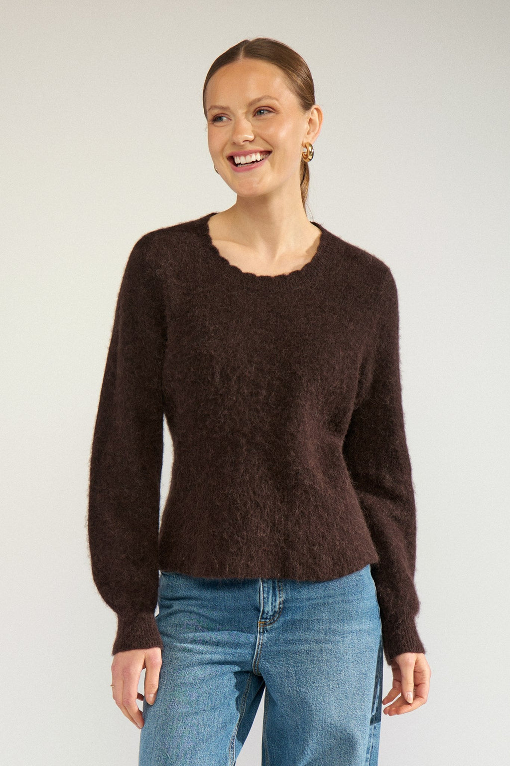 Jersey de mujer de punto marron