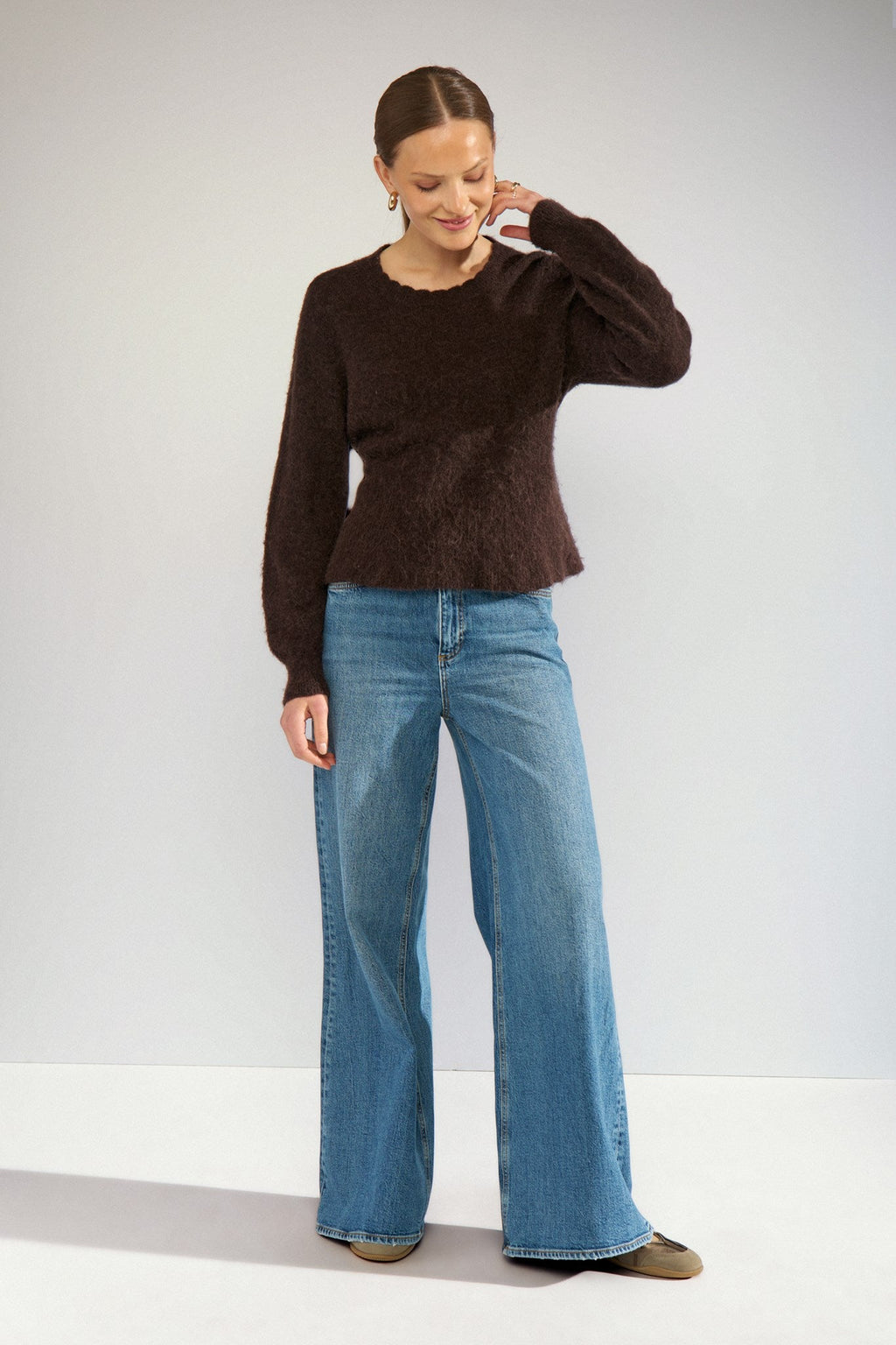 Jersey de mujer de punto marron