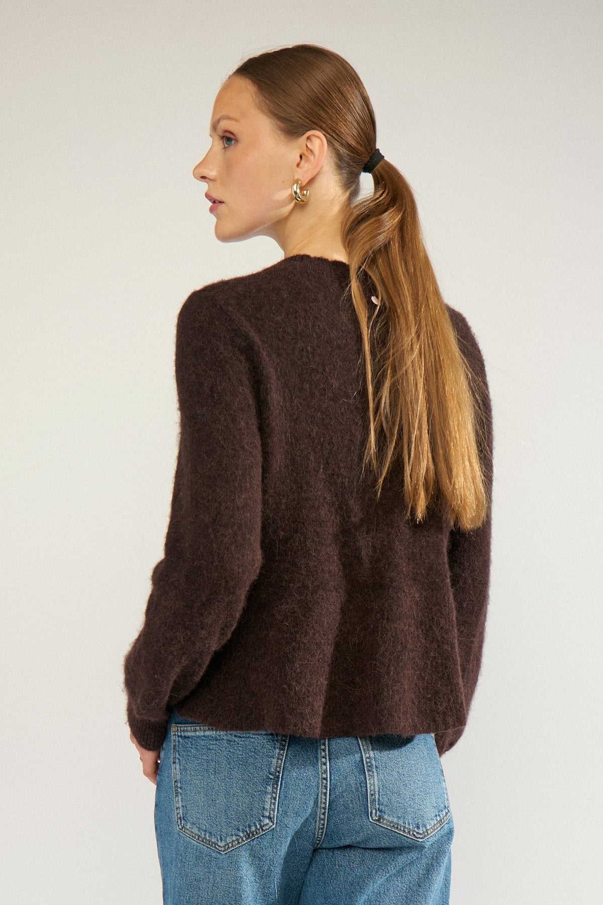 Jersey de mujer de punto marron
