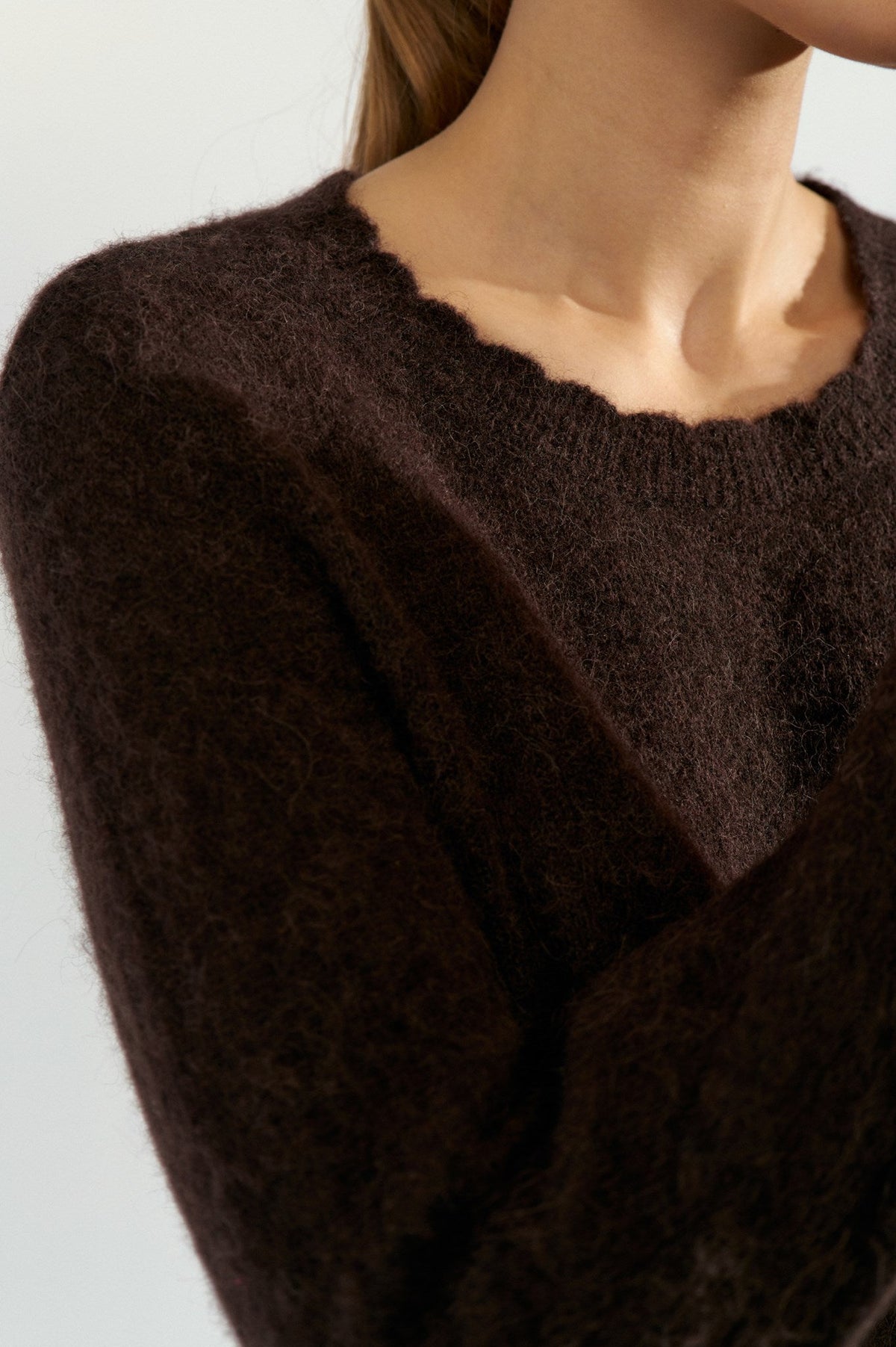Jersey de mujer de punto marron