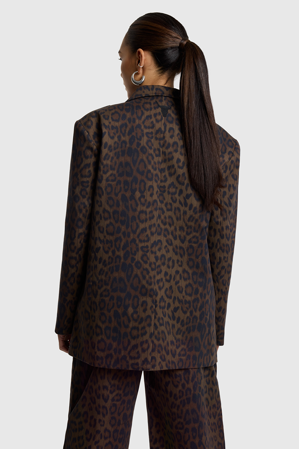 Blazer oversize de estampado animal