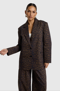 Blazer oversize de estampado animal