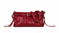 Bolso bandolera de piel rojo con detalles de hebillas REHARD