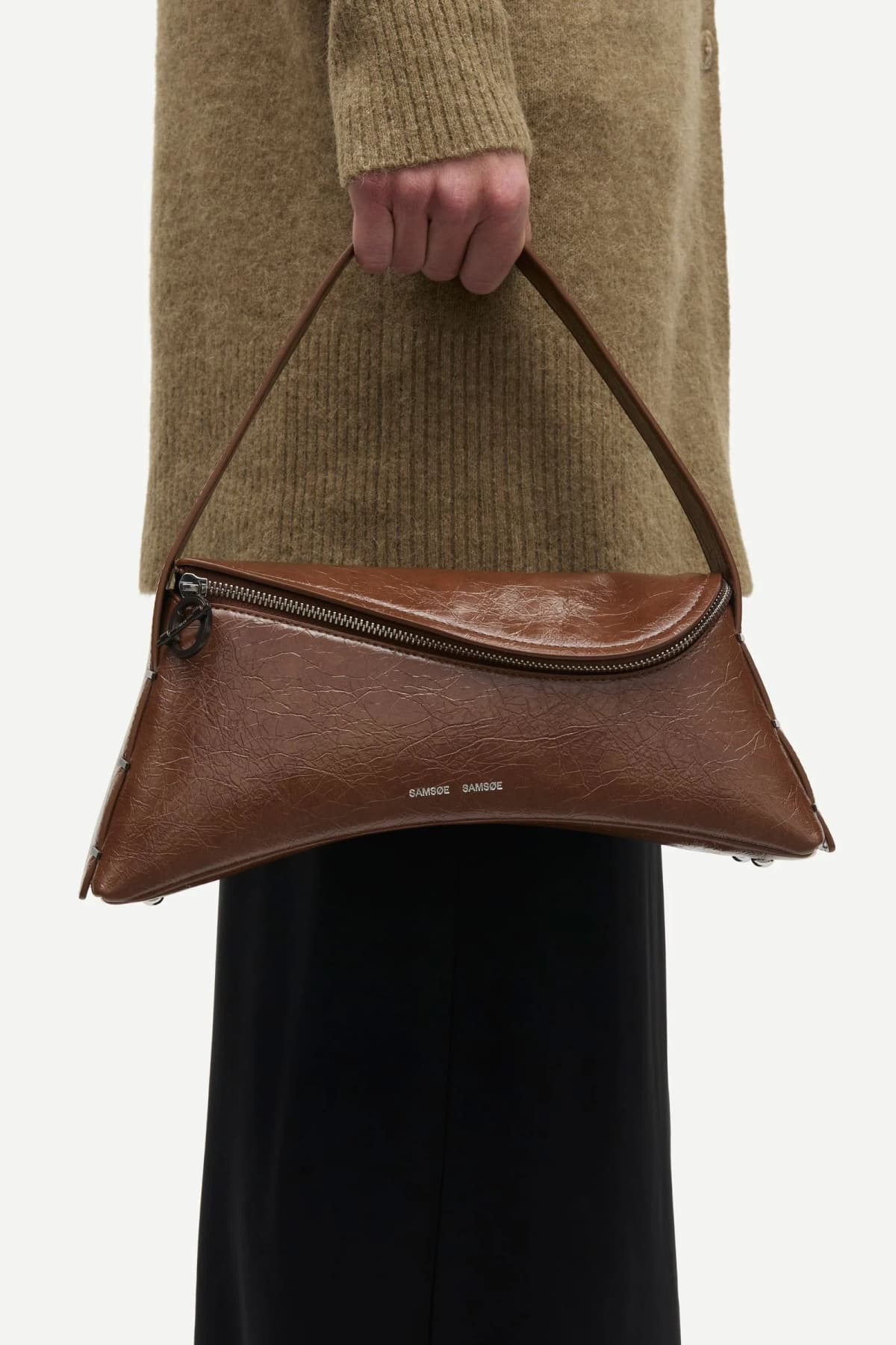 Bolso de hombro de piel