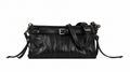 Bolso negro de piel con hebilla y detalles metálicos REHARD