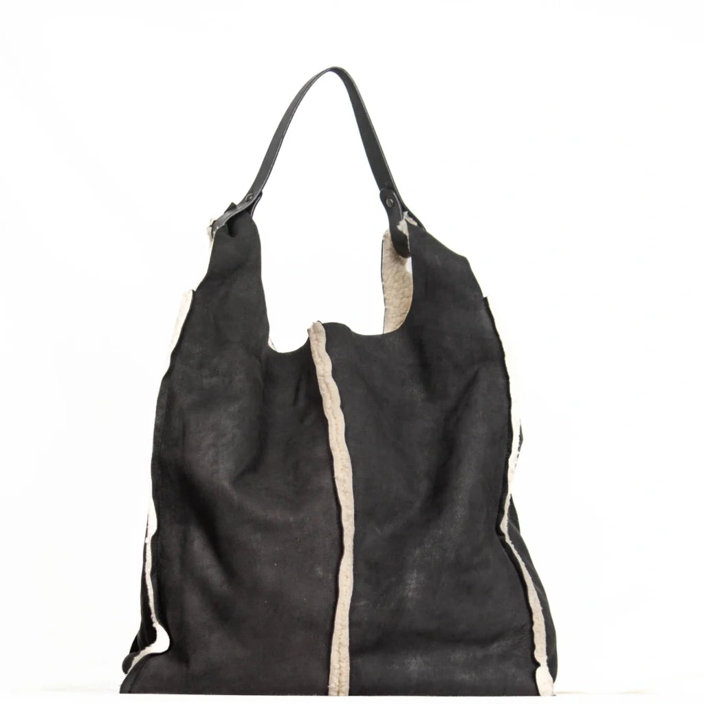 Bolso shopper de ante con detalles efecto piel de oveja REHARD