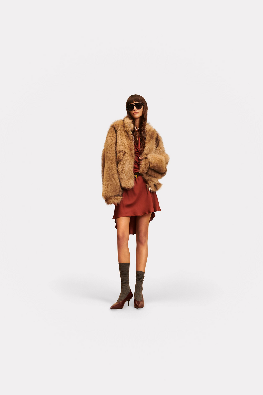 Bomber piel en tonos camel ANIYE BY