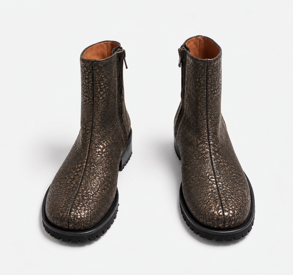 Botas de piel de acabado texturizado