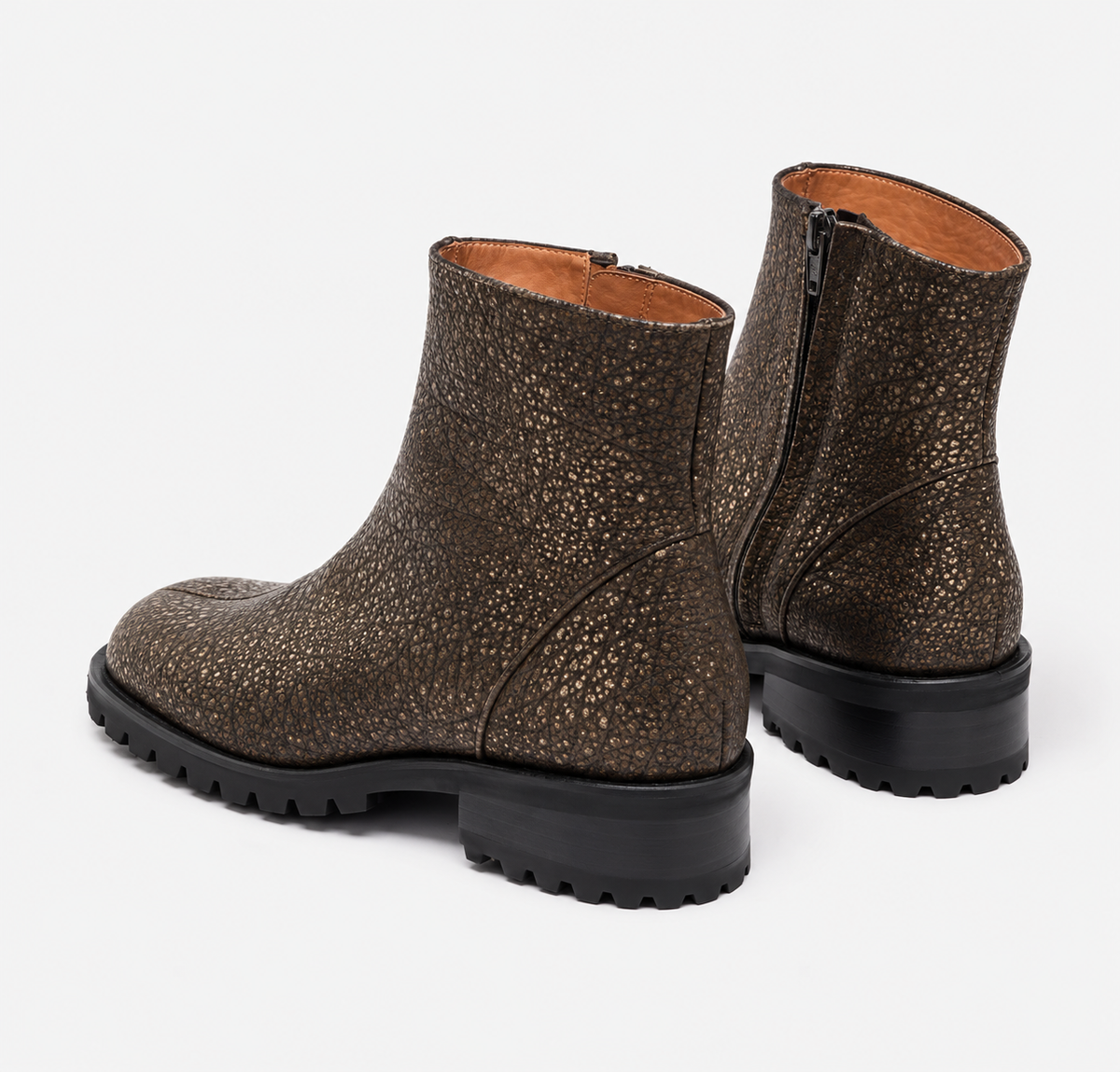 Botas de piel de acabado texturizado