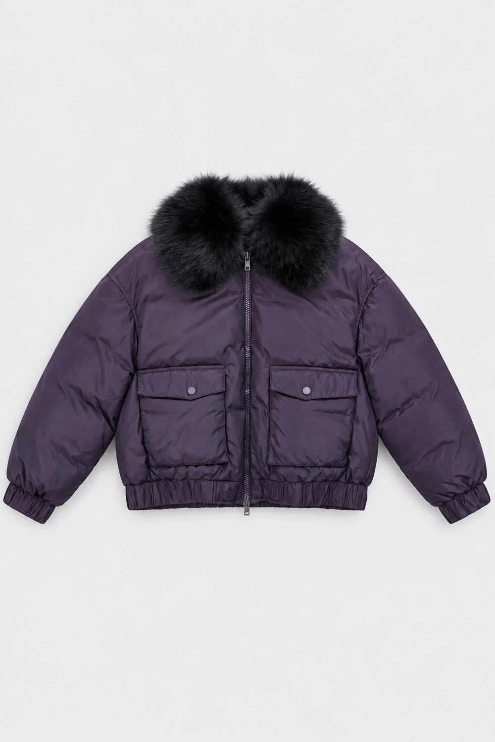 Chaqueta bomber acolchada en color berenjena LIVIANA CONTI