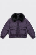 Chaqueta bomber acolchada en color berenjena LIVIANA CONTI