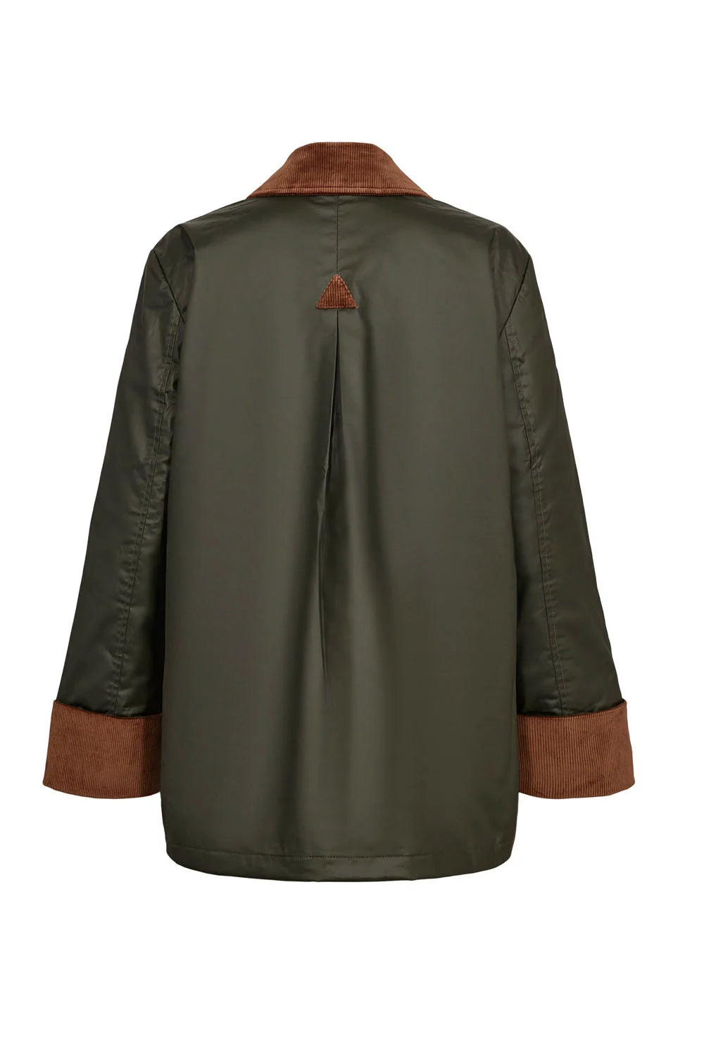 Chaqueta encerada verde con detalles de pana NUMPH