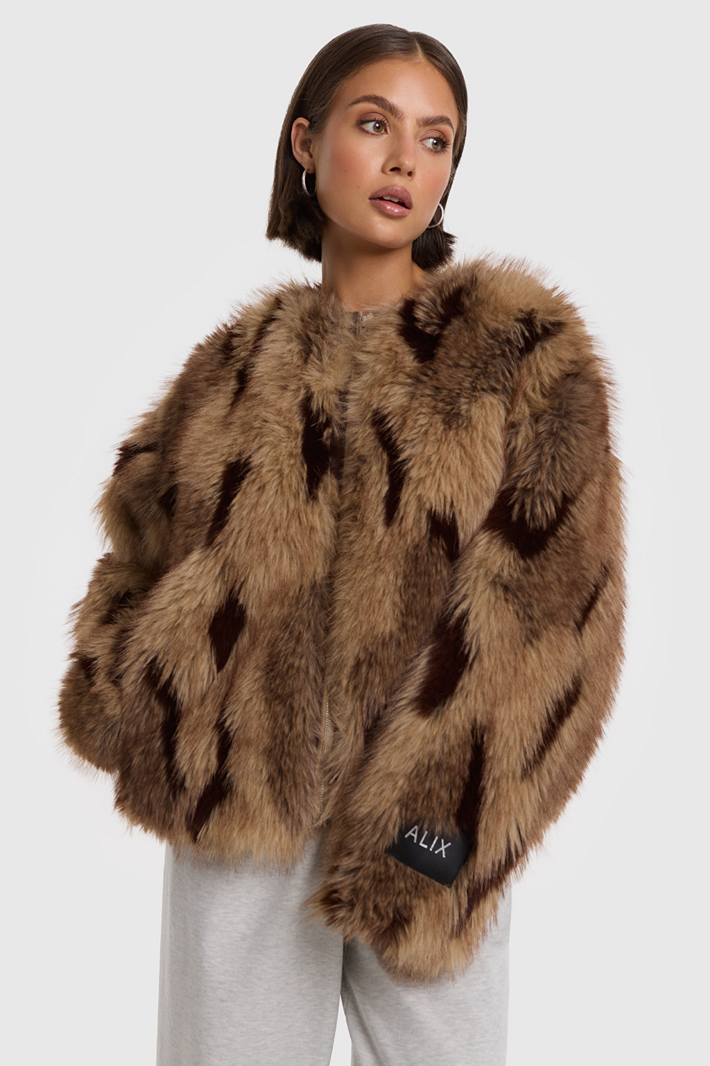 chaqueta oversize de pelo sintético