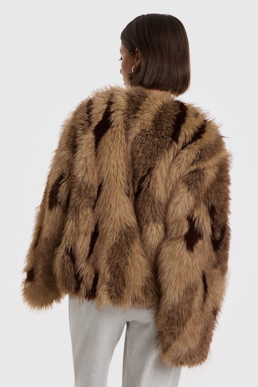 chaqueta oversize de pelo sintético