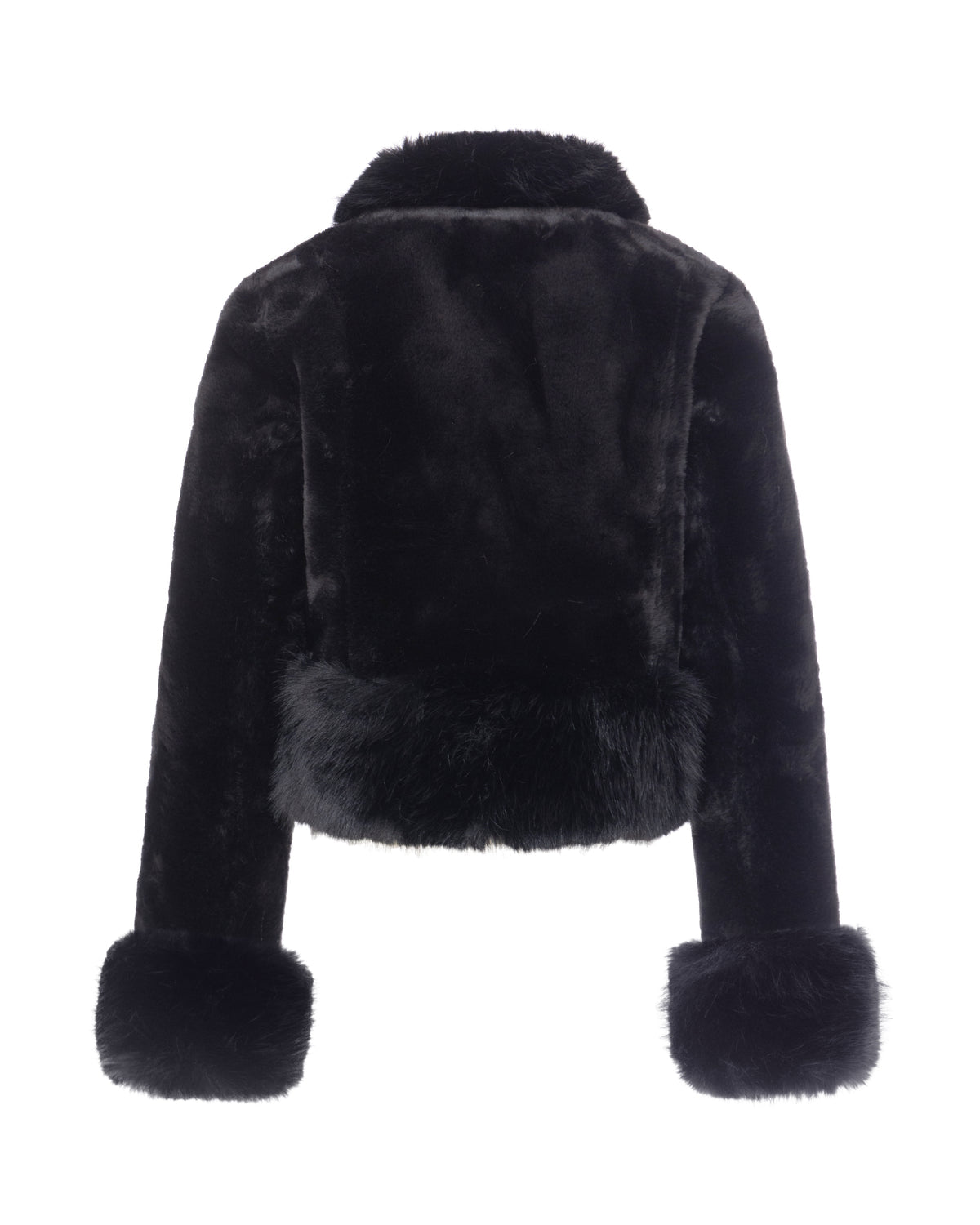 Chaqueta reversible corta efecto piel