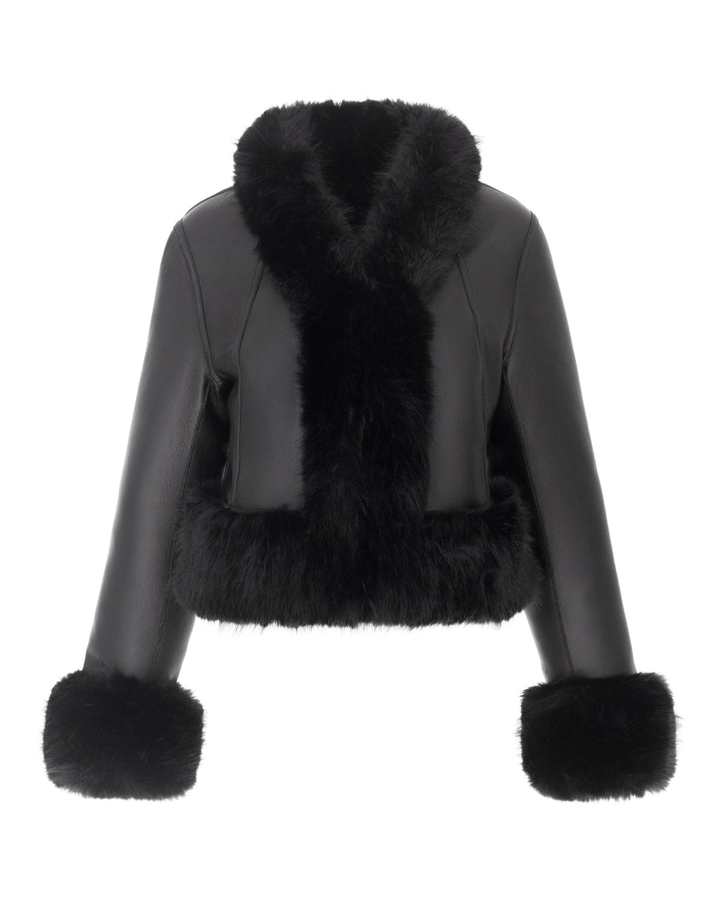 Chaqueta reversible corta efecto piel