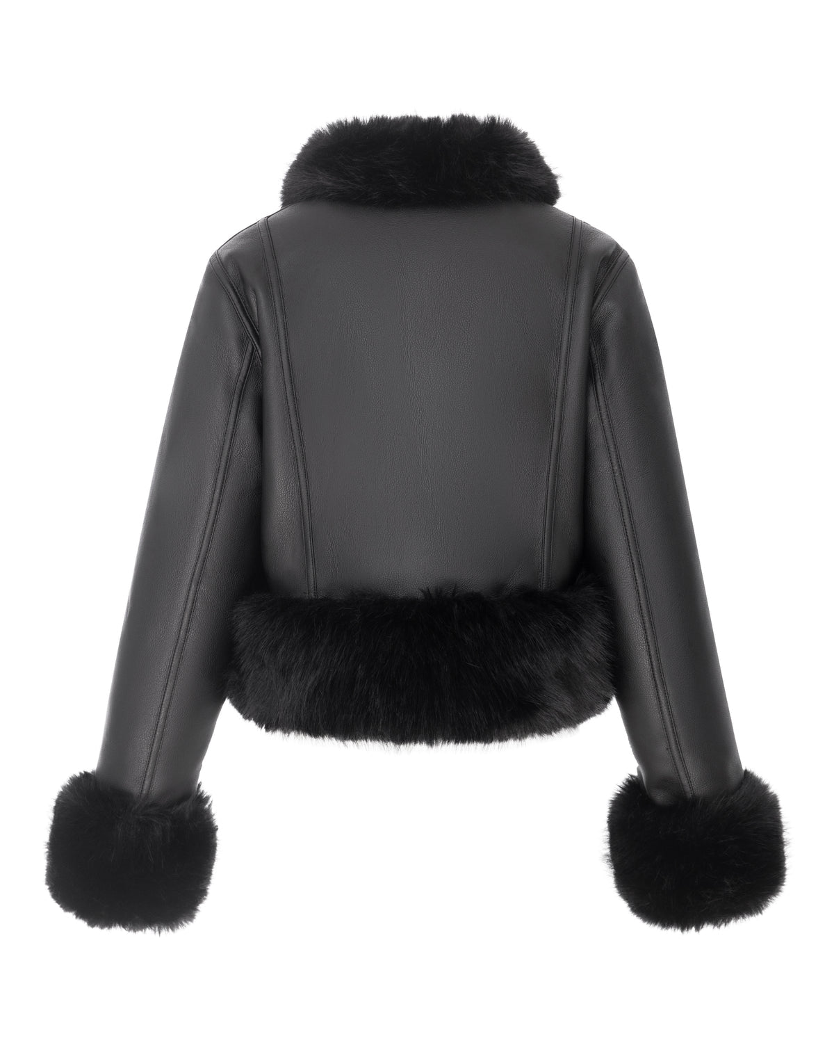Chaqueta reversible corta efecto piel