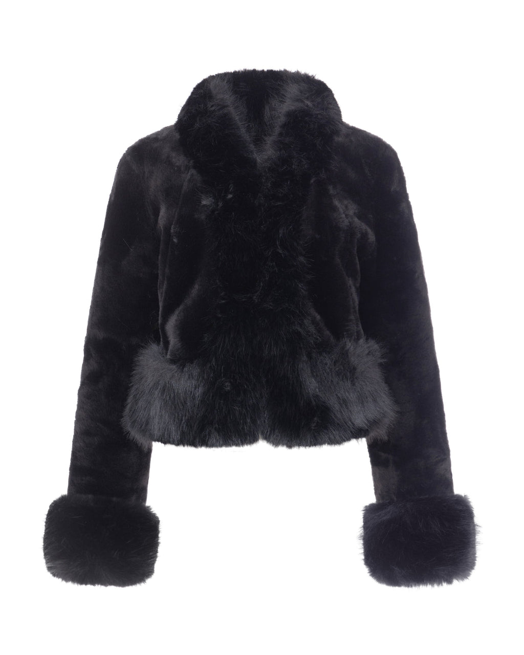 Chaqueta reversible corta efecto piel