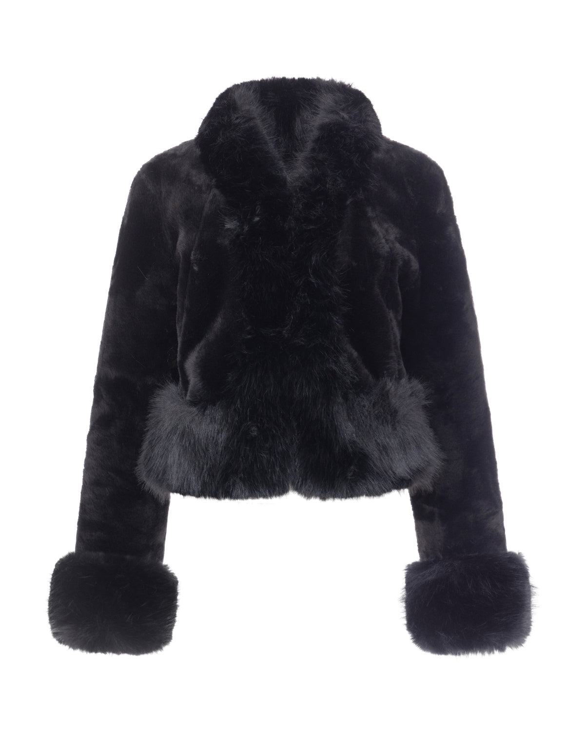 Chaqueta reversible corta efecto piel