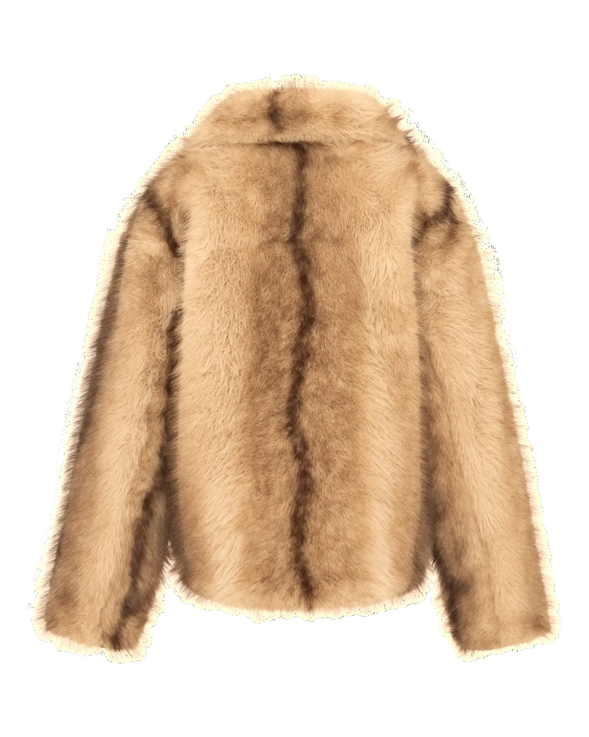 Chaqueta reversible efecto chinchilla marrón claro