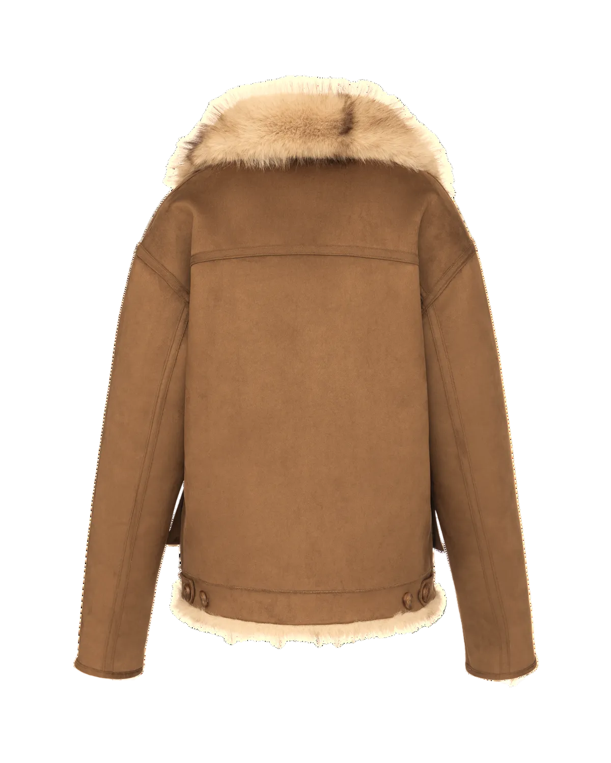 Chaqueta reversible efecto chinchilla marrón claro