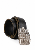 Cinturón de piel con hebilla decorativa REHARD