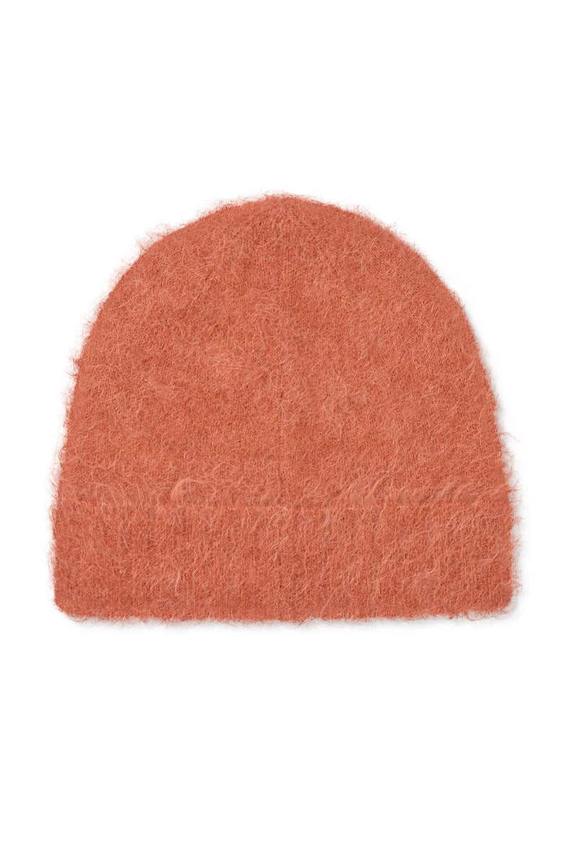 gorro de punto efecto pelo en color teja