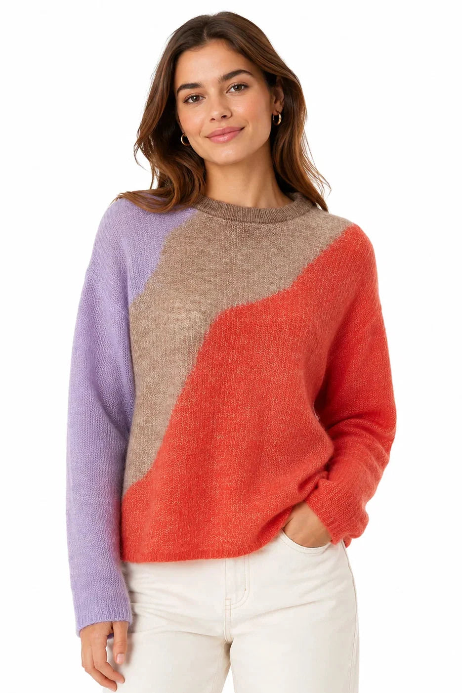Jersey tricolor de alpaca y lana NUMPH