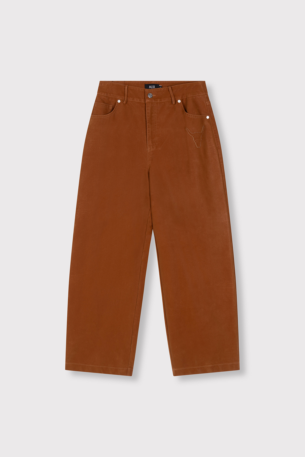 pantalón de gamuza sintética en color camel
