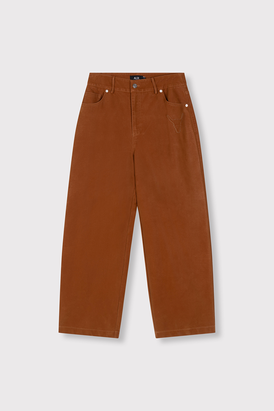 pantalón de gamuza sintética en color camel