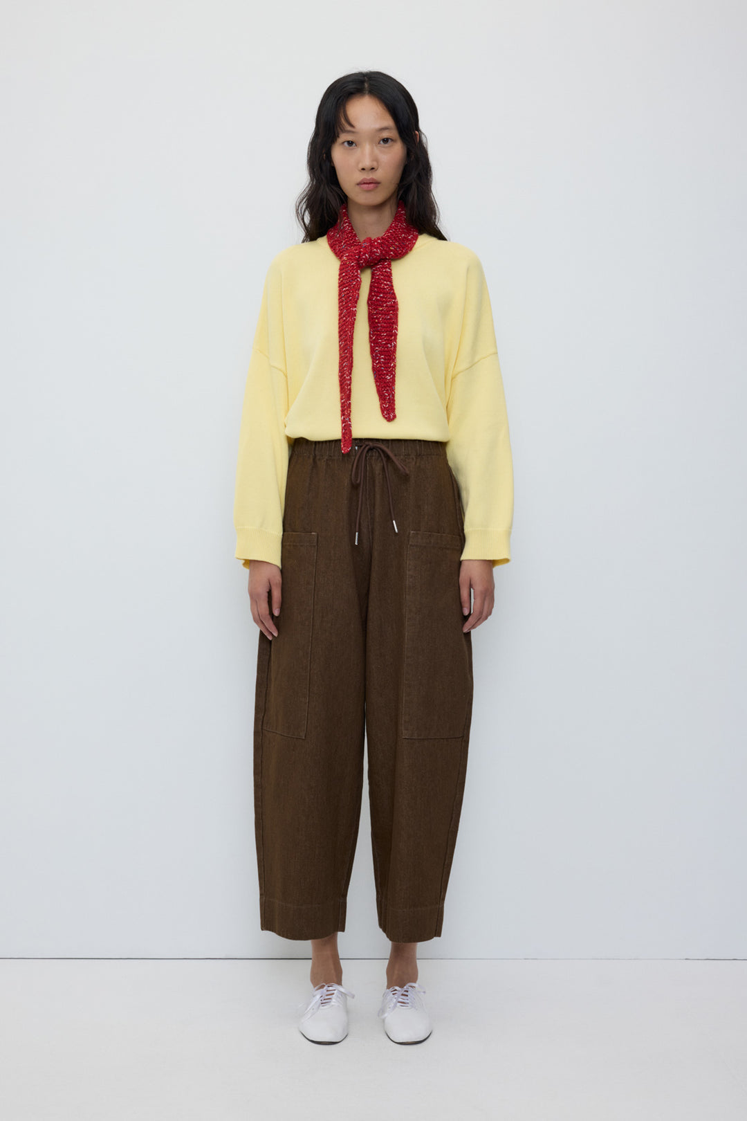 Pantalones tipo barrel marron