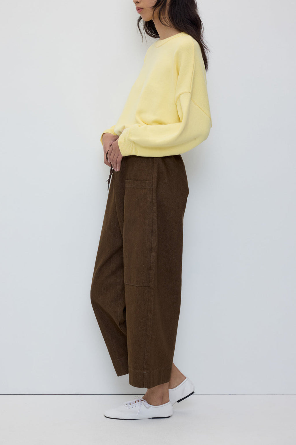 Pantalones tipo barrel marron