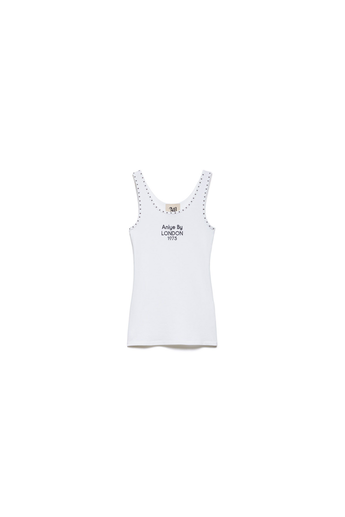 Top blanco de tirantes con tachuelas