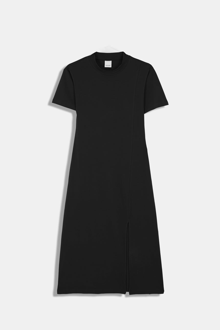 Vestido midi de manga corta con abertura lateral